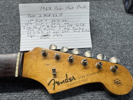 1962 FENDER STRATOCASTER NECK WITH TUNERS