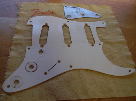 1955 ORIG FENDER STRATOCASTER PICKGUARD & SHIELD