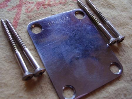 1957 ORIG FENDER STRAT NECK PLATE. FROM ERIC JOHNSON STRAT