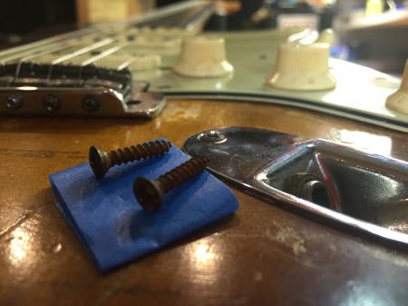 1963 Org 2 Longer Output Jack Screws For Fender Strat