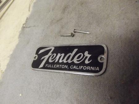 1957 ORIG Fender Fullerton,California Brass Logo Plate 1962 Tweed Champ