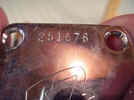 1968 ORIG FENDER STRATOCASTER NECK PLATE