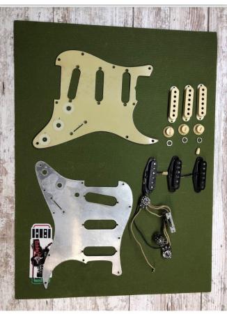  1959 Fender Strat 8 Hole Green Nitrate Pickguard & Shield 