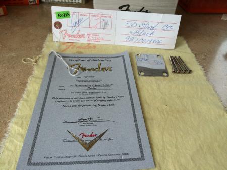 1957 Los Lobos David Hidalgo Fender Strat Made Custom Shop COA & Neck Plate & More