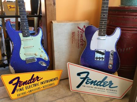 1960 2015 Hand Picked & Made Purple Sparkle Fender Relic Strat & Telecaster Custon Shop