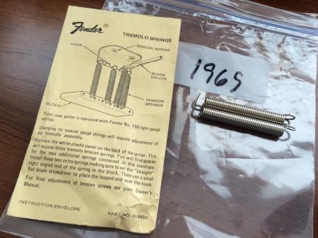 1969 Orig Fender Strat Vanilla Envelope & 2 Bridge Springs