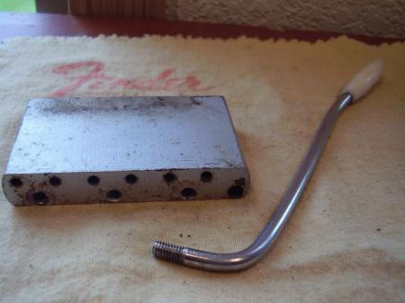 1956 Fender Strat Bridge Block  And Trem Arm