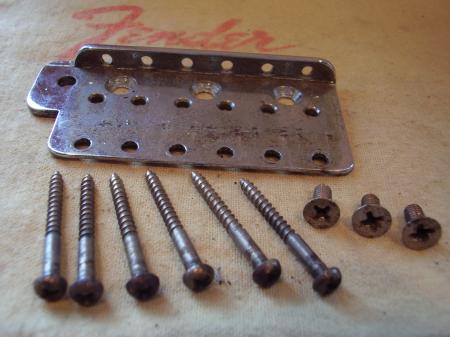 1956 Orig 5-56 Fender Strat Trem plate with Screws