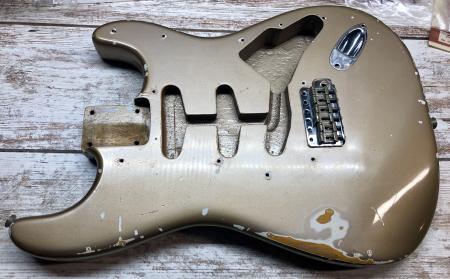 1964 Orig Shoreline Gold Fender Strat Body 