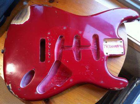 1963 Dakota Red Super Relic Ash Fender  Strat Body