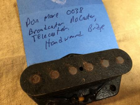 1950 Fender Tele Esquire Don Mare 0038 Relic Bridge Pickup Hand Wound