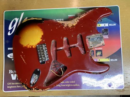 1959 Fender Stratocaster Body Dakota Red Over Sunburst