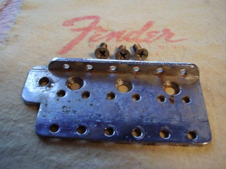1957 Jan Original Fender Strat Top bridge Plate & Screws