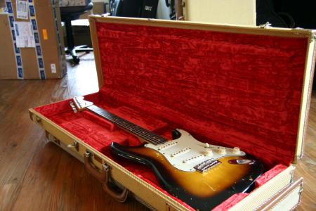 1996 Cunetto 1954 Relic Fender Strat Tweed Center Pocket Case