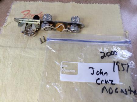 1951 John Cruz NOCASTER RELIC USA FENDER CUSTOM SHOP 2000 POTS AND ASSEMBLY