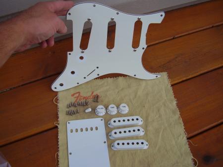 1966 NOS RELIC FENDER C-SHOP STRAT PICKGUARD & PLASTIC