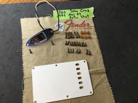 1960 John Cruz 1999 Fender Custom Shop Relic Strat Screws & Back Cover & More