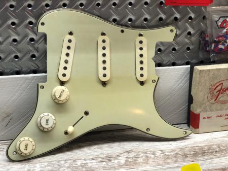1959 8 Hole Green Guard Fender Strat Pickup Assembly Complete