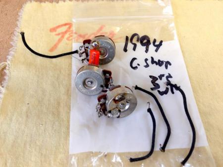 1994 Fender Custom Shop Strat Vol & Tone Pots Assembly