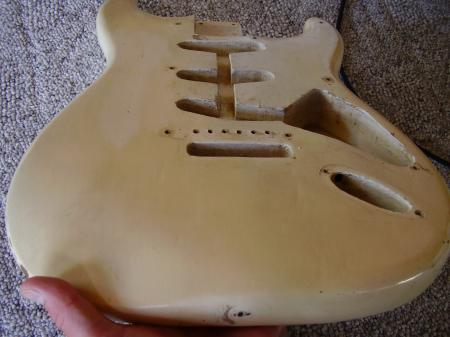 1957 WHITE 49 YEAR OLD FENDER STRAT BODY