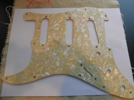 1969 Pearliod fender Strat Pickguard  Relic Repo