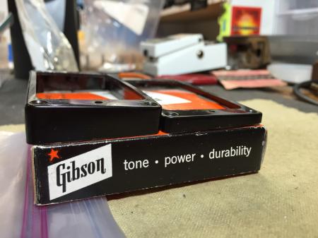 1957 Orig Black M-69 Gibson ES 175 PAF Humbucker Pickup Rings