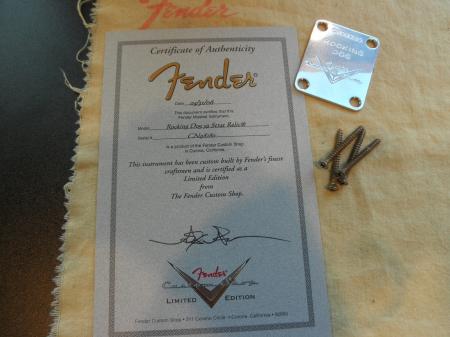 1959 Limited Edition Rockin Dog Fender Strat Neck Plate & COA