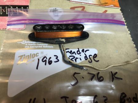  1963 Original Bridge Fender Strat Pickup 5.76k