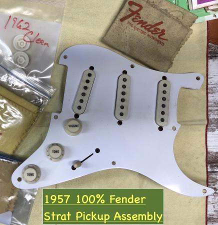 1957 Pre CBS Fender Stratocaster Pickups Pots Plastic Whole Assembly! 
