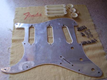 1966  Fender Strat Pickguard Covers Knobs Tip & More