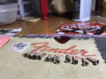 1963 Orig PRE CBS 11 Pickguard Screws Fender Strat Nice Patina
