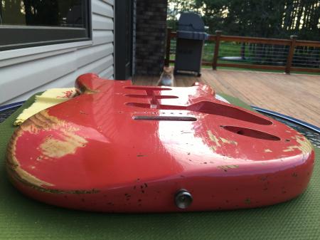 1957 Faded Salmon Fiesta Red Heavy Relic Fender Stratocaster 2013 Feather Weight  Body