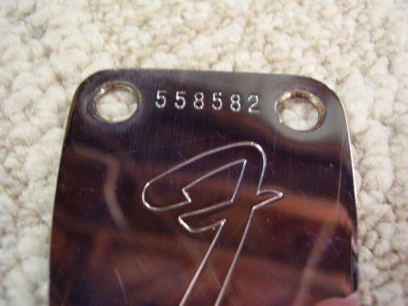 1974 Orig Fender Stratocaster Neck Plate