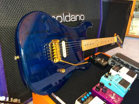J Frog Transparent Blue Built EVH Frankenstein Type Floyd Rose Guitar
