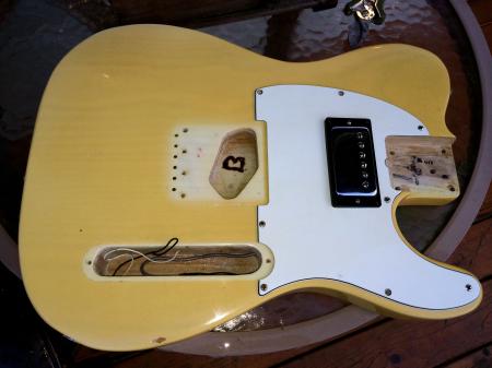 1972 Orig Olympic White Fender Tele Body With Humbucker Neck Pickup & More