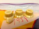1959 Orig Patina Yellowed Fender Strat Vol and Tone Knobs /Tip example