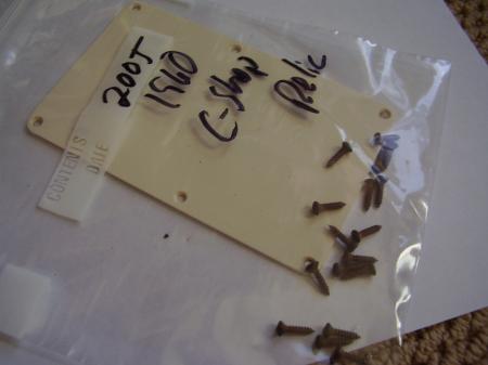 1960 Limted Edition Fender Custom Shop Vintage COVER AND SCREWS