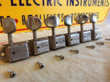 1958 Orig Fender Strat Tuners PRE CBS Single Line Kluson Tuners