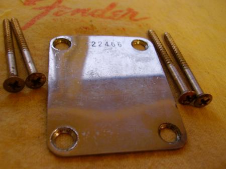 1957 ORIG FENDER STRATOCASTER VINTAGE NECKPLATE WITH ORIGINAL SCREWS