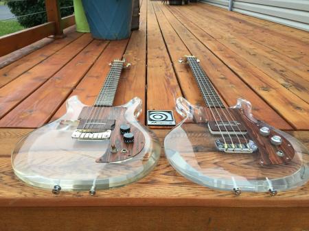 1969 ORIG DAN ARMSTRONG See Thru Lucite Guitar Ampeg Bas