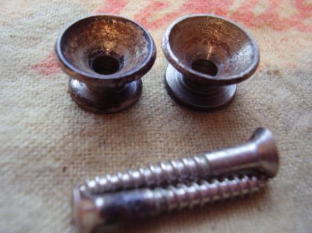 1955 ORIG FENDER STRATOCASTER STRAP BUTTONS & SCREWS