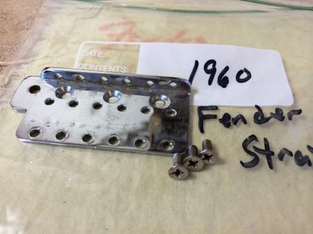 1960 Original Fender Strat Bridge Plate & 3 Screws