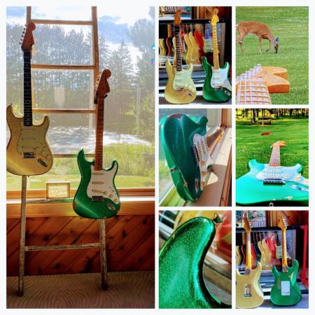 1969 Fender Custom Shop Relic Strat Green Sparkle  Hand Wound Pickups