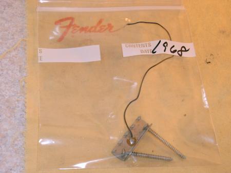 1968 ORIG FENDER STRATOCASTER TREMOLO BRIDGE CLAW WITH SCREWS