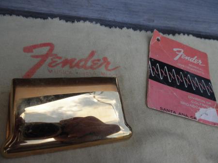 1957 ORIG MARY KAYE GOLD BRIDGE COVER FENDER STRAT