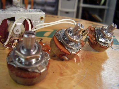 1974 ORIG FENDER STRAT POTS AND 3 WAY